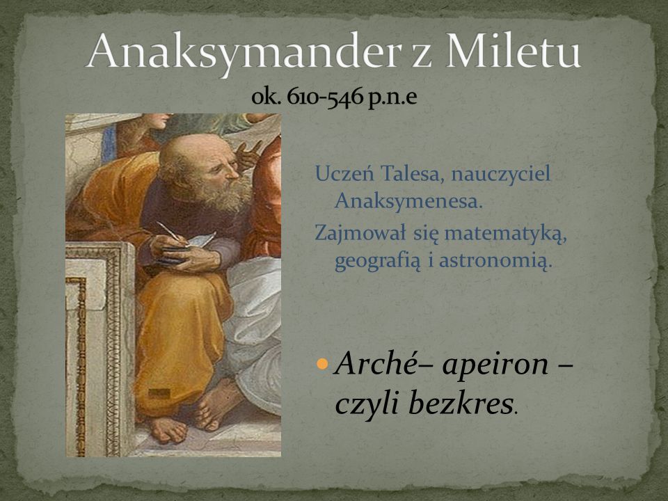 Tales z Miletu Anaksymander Anaksymenes Heraklit ppt pobierz